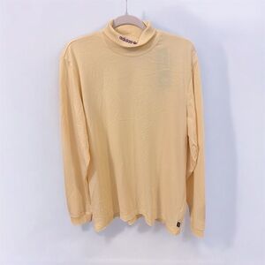 New! ADIDAS Men Yellow Solid HIGH-COLLAR T-shirt Turtleneck (Large)